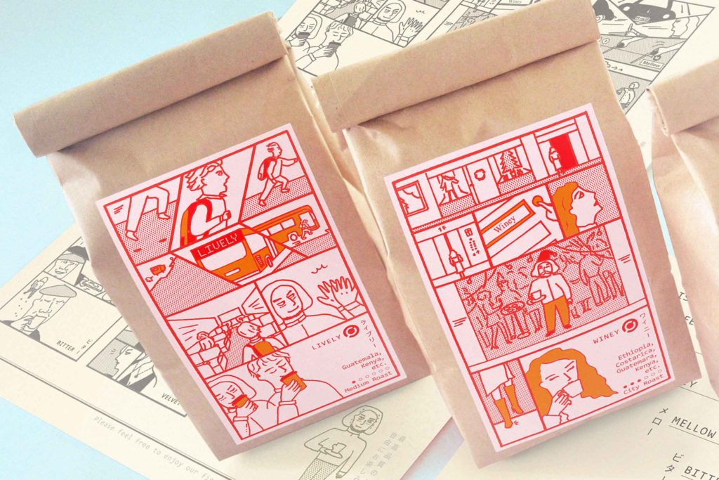 Cartoon Labels – Packaging for Original Blended Coffee Bean | YAMADA COFFEE OKINAWA
