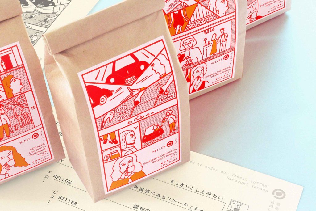 Cartoon Labels – Packaging for Original Blended Coffee Bean | YAMADA COFFEE OKINAWA